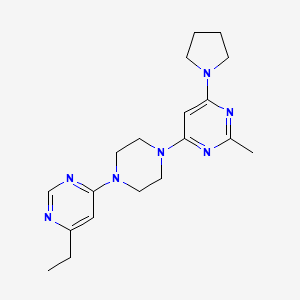 molecular formula C19H27N7 B2740920 4-[4-(6-Ethylpyrimidin-4-yl)piperazin-1-yl]-2-methyl-6-pyrrolidin-1-ylpyrimidine CAS No. 2415525-58-3
