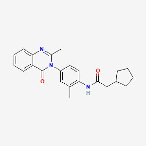 molecular formula C23H25N3O2 B2740924 2-cyclopentyl-N-[2-methyl-4-(2-methyl-4-oxoquinazolin-3-yl)phenyl]acetamide CAS No. 906149-84-6