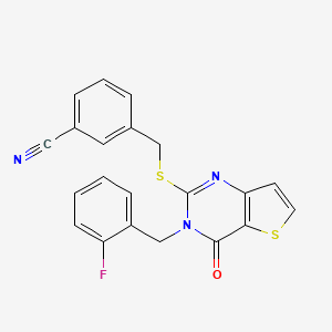 3-({[3-(2-Fluorobenzyl)-4-oxo-3,4-dihydrothieno[3,2-d]pyrimidin-2-yl]sulfanyl}methyl)benzonitrile
