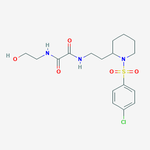 molecular formula C17H24ClN3O5S B2740937 N1-(2-(1-((4-chlorophenyl)sulfonyl)piperidin-2-yl)ethyl)-N2-(2-hydroxyethyl)oxalamide CAS No. 898460-48-5