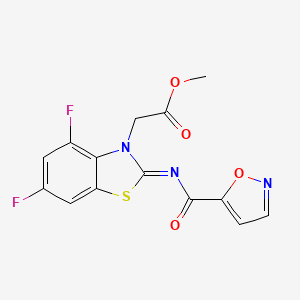 (Z)-methyl 2-(4,6-difluoro-2-((isoxazole-5-carbonyl)imino)benzo[d]thiazol-3(2H)-yl)acetate