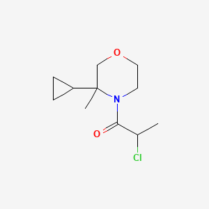 molecular formula C11H18ClNO2 B2740944 2-Chloro-1-(3-cyclopropyl-3-methylmorpholin-4-yl)propan-1-one CAS No. 2167437-93-4
