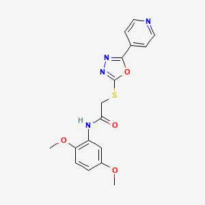molecular formula C17H16N4O4S B2740947 N-(2,5-二甲氧基苯基)-2-((5-(吡啶-4-基)-1,3,4-噁二唑-2-基)硫基)乙酰胺 CAS No. 538337-91-6