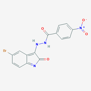 molecular formula C15H9BrN4O4 B274095 N'-(5-bromo-2-oxoindol-3-yl)-4-nitrobenzohydrazide 