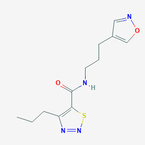 molecular formula C12H16N4O2S B2740973 N-(3-(isoxazol-4-yl)propyl)-4-propyl-1,2,3-thiadiazole-5-carboxamide CAS No. 1904194-07-5