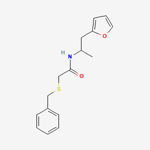 molecular formula C16H19NO2S B2740975 2-(benzylthio)-N-(1-(furan-2-yl)propan-2-yl)acetamide CAS No. 1226436-50-5