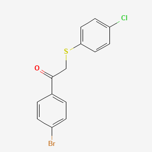 molecular formula C14H10BrClOS B2740977 1-(4-Bromophenyl)-2-(4-chlorophenyl)sulfanylethanone CAS No. 100874-02-0