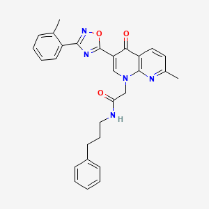 molecular formula C29H27N5O3 B2741003 7-chloro-N-(2-methoxyethyl)-2-(4-methoxyphenyl)imidazo[2,1-b][1,3]benzothiazol-3-amine CAS No. 1032001-56-1