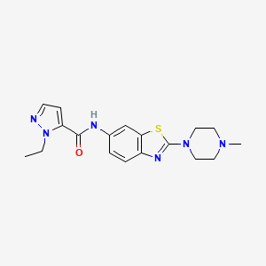 molecular formula C18H22N6OS B2741013 1-ethyl-N-(2-(4-methylpiperazin-1-yl)benzo[d]thiazol-6-yl)-1H-pyrazole-5-carboxamide CAS No. 1171231-98-3