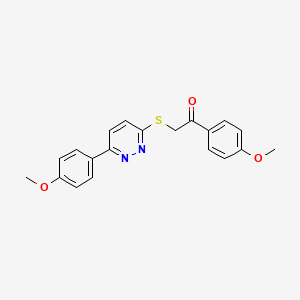 molecular formula C20H18N2O3S B2741016 1-(4-甲氧基苯基)-2-[6-(4-甲氧基苯基)吡啶并[3,2-c]嘧啶-3-基]硫醇乙酮 CAS No. 872689-00-4