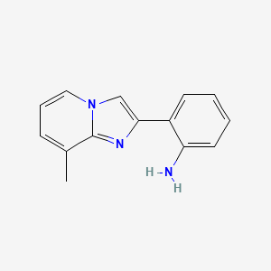 molecular formula C14H13N3 B2741020 2-(8-甲基咪唑并[1,2-a]吡啶-2-基)苯胺 CAS No. 1893636-97-9
