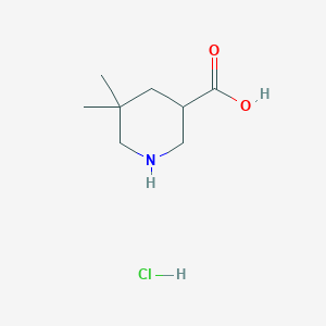 molecular formula C8H16ClNO2 B2741021 5,5-Dimethylpiperidine-3-carboxylic acid;hydrochloride CAS No. 2361635-21-2