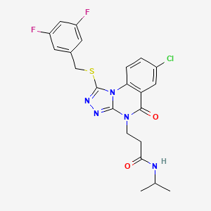 molecular formula C22H20ClF2N5O2S B2741023 N-(3,4-dimethylphenyl)-N,2,5-trimethyl-4-[5-(trifluoromethyl)isoxazol-3-yl]thiophene-3-sulfonamide CAS No. 1113104-80-5