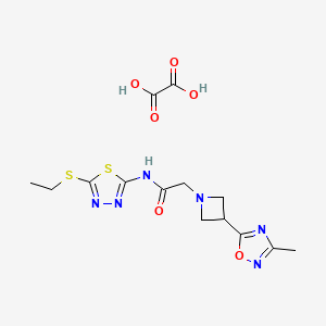 N-(5-(ethylthio)-1,3,4-thiadiazol-2-yl)-2-(3-(3-methyl-1,2,4-oxadiazol-5-yl)azetidin-1-yl)acetamide oxalate