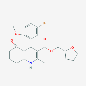 molecular formula C23H26BrNO5 B274103 Tetrahydro-2-furanylmethyl 4-(5-bromo-2-methoxyphenyl)-2-methyl-5-oxo-1,4,5,6,7,8-hexahydro-3-quinolinecarboxylate 