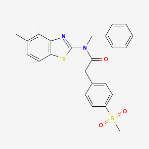 molecular formula C25H24N2O3S2 B2741045 N-苄基-N-(4,5-二甲基苯并[d]噻唑-2-基)-2-(4-(甲磺酰基)苯基)乙酰胺 CAS No. 942009-08-7