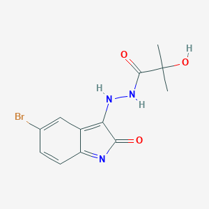 molecular formula C12H12BrN3O3 B274105 N'-(5-bromo-2-oxoindol-3-yl)-2-hydroxy-2-methylpropanehydrazide 