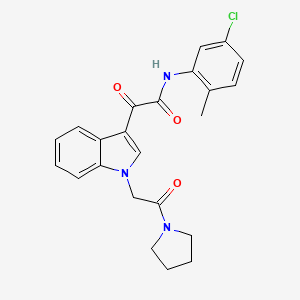 molecular formula C23H22ClN3O3 B2741057 N-(5-氯-2-甲基苯基)-2-氧代-2-(1-(2-氧代-2-(吡咯啉-1-基)乙基)-1H-吲哚-3-基)乙酰胺 CAS No. 872854-85-8