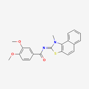 molecular formula C21H18N2O3S B2741062 3,4-dimethoxy-N-(1-methylbenzo[e][1,3]benzothiazol-2-ylidene)benzamide CAS No. 477500-41-7