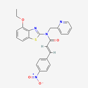 molecular formula C24H20N4O4S B2741063 (E)-N-(4-ethoxybenzo[d]thiazol-2-yl)-3-(4-nitrophenyl)-N-(pyridin-2-ylmethyl)acrylamide CAS No. 899964-18-2