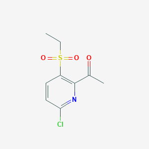 molecular formula C9H10ClNO3S B2741068 1-(6-氯-3-(乙基磺酰)吡啶-2-基)乙酸酮 CAS No. 2155856-14-5