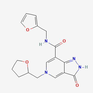 molecular formula C17H18N4O4 B2741083 N-(furan-2-ylmethyl)-3-oxo-5-((tetrahydrofuran-2-yl)methyl)-3,5-dihydro-2H-pyrazolo[4,3-c]pyridine-7-carboxamide CAS No. 1207031-36-4