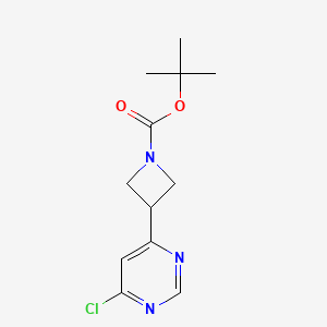 molecular formula C12H16ClN3O2 B2741087 Tert-butyl 3-(6-chloropyrimidin-4-yl)azetidine-1-carboxylate CAS No. 2044796-17-8