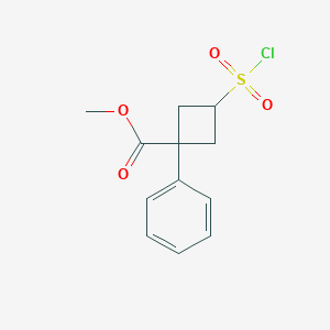 Methyl (1r,3r)-3-(chlorosulfonyl)-1-phenylcyclobutane-1-carboxylate