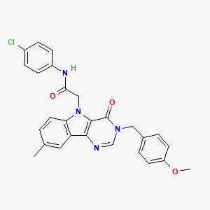 N-(4-chlorophenyl)-2-(3-(4-methoxybenzyl)-8-methyl-4-oxo-3H-pyrimido[5,4-b]indol-5(4H)-yl)acetamide