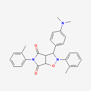 molecular formula C27H27N3O3 B2741105 3-(4-(dimethylamino)phenyl)-2,5-di-o-tolyldihydro-2H-pyrrolo[3,4-d]isoxazole-4,6(5H,6aH)-dione CAS No. 1005272-61-6