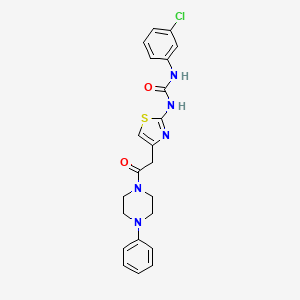 molecular formula C22H22ClN5O2S B2741108 1-(3-Chlorophenyl)-3-(4-(2-oxo-2-(4-phenylpiperazin-1-yl)ethyl)thiazol-2-yl)urea CAS No. 897621-01-1