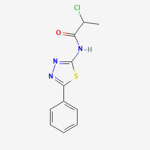 molecular formula C11H10ClN3OS B2741110 2-氯-N-(5-苯基-1,3,4-噻二唑-2-基)丙酰胺 CAS No. 391862-45-6