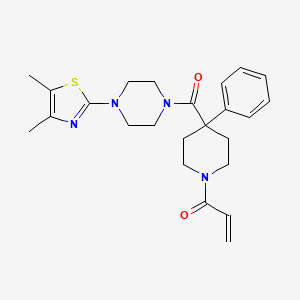 molecular formula C24H30N4O2S B2741127 1-[4-[4-(4,5-Dimethyl-1,3-thiazol-2-yl)piperazine-1-carbonyl]-4-phenylpiperidin-1-yl]prop-2-en-1-one CAS No. 2361722-28-1