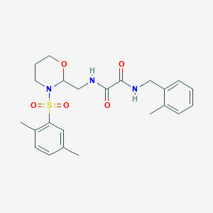 molecular formula C23H29N3O5S B2741134 N1-((3-((2,5-dimethylphenyl)sulfonyl)-1,3-oxazinan-2-yl)methyl)-N2-(2-methylbenzyl)oxalamide CAS No. 872724-63-5