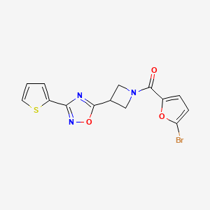 molecular formula C14H10BrN3O3S B2741138 (5-溴呋喃-2-基)(3-(3-(噻吩-2-基)-1,2,4-噁二唑-5-基)氮杂环丁烷-1-基)甲酮 CAS No. 1324679-81-3