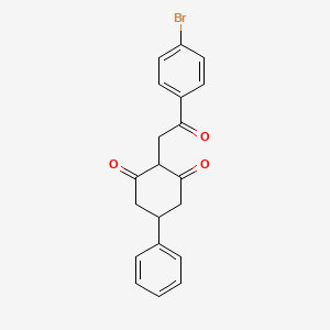 molecular formula C20H17BrO3 B2741140 2-(2-(4-溴苯基)-2-氧代乙基)-5-苯基环己烷-1,3-二酮 CAS No. 1022235-54-6