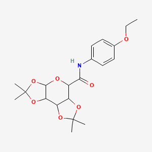 molecular formula C20H27NO7 B2741144 N-(4-乙氧苯基)-2,2,7,7-四甲基四氢-3aH-双([1,3]二噁烷)[4,5-b:4',5'-d]吡喃-5-甲酸酰胺 CAS No. 1093407-99-8