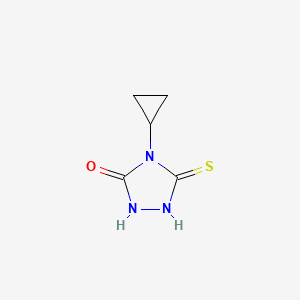 molecular formula C5H7N3OS B2741146 4-Cyclopropyl-5-thioxo-1,2,4-triazolidin-3-one CAS No. 136794-23-5