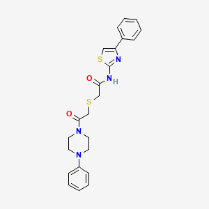 2-[2-oxo-2-(4-phenylpiperazin-1-yl)ethyl]sulfanyl-N-(4-phenyl-1,3-thiazol-2-yl)acetamide
