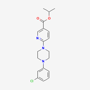 molecular formula C19H22ClN3O2 B2741155 Propan-2-yl 6-[4-(3-chlorophenyl)piperazin-1-yl]pyridine-3-carboxylate CAS No. 339011-26-6