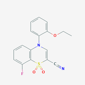 molecular formula C17H13FN2O3S B2741157 4-(2-ethoxyphenyl)-8-fluoro-4H-1,4-benzothiazine-2-carbonitrile 1,1-dioxide CAS No. 1206988-46-6