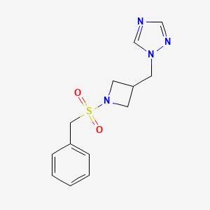 molecular formula C13H16N4O2S B2741162 1-((1-(benzylsulfonyl)azetidin-3-yl)methyl)-1H-1,2,4-triazole CAS No. 2320886-24-4