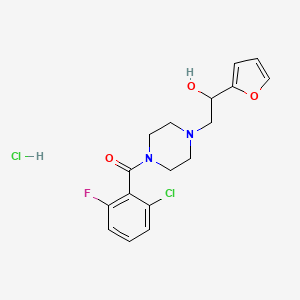 (2-Chloro-6-fluorophenyl)(4-(2-(furan-2-yl)-2-hydroxyethyl)piperazin-1-yl)methanone hydrochloride