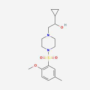 molecular formula C17H26N2O4S B2741169 1-Cyclopropyl-2-(4-((2-methoxy-5-methylphenyl)sulfonyl)piperazin-1-yl)ethanol CAS No. 1396850-65-9