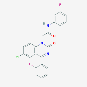 2-(6-chloro-4-(2-fluorophenyl)-2-oxoquinazolin-1(2H)-yl)-N-(3-fluorophenyl)acetamide