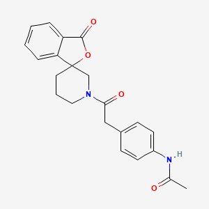 molecular formula C22H22N2O4 B2741179 N-(4-(2-oxo-2-(3-oxo-3H-spiro[isobenzofuran-1,3'-piperidin]-1'-yl)ethyl)phenyl)acetamide CAS No. 1705971-50-1