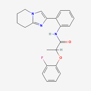 molecular formula C22H22FN3O2 B2741182 2-(2-氟苯氧基)-N-(2-(5,6,7,8-四氢咪唑[1,2-a]吡啶-2-基)苯基)丙酰胺 CAS No. 2034610-68-7