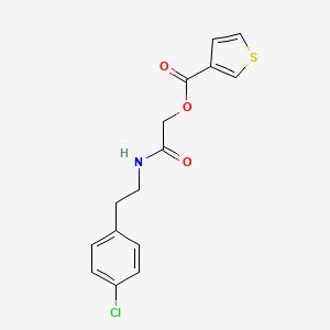 molecular formula C15H14ClNO3S B2741190 2-((4-Chlorophenethyl)amino)-2-oxoethyl thiophene-3-carboxylate CAS No. 1794785-58-2