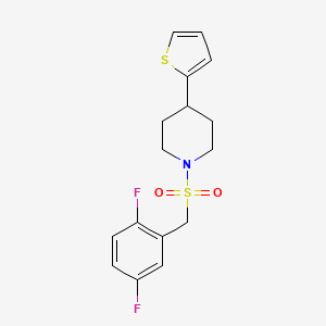molecular formula C16H17F2NO2S2 B2741192 1-((2,5-二氟苯基)磺酰)-4-(噻吩-2-基)哌嗪 CAS No. 1396718-04-9