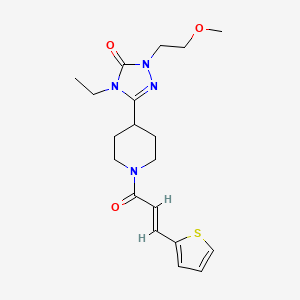 molecular formula C19H26N4O3S B2741195 (E)-4-ethyl-1-(2-methoxyethyl)-3-(1-(3-(thiophen-2-yl)acryloyl)piperidin-4-yl)-1H-1,2,4-triazol-5(4H)-one CAS No. 1798411-52-5